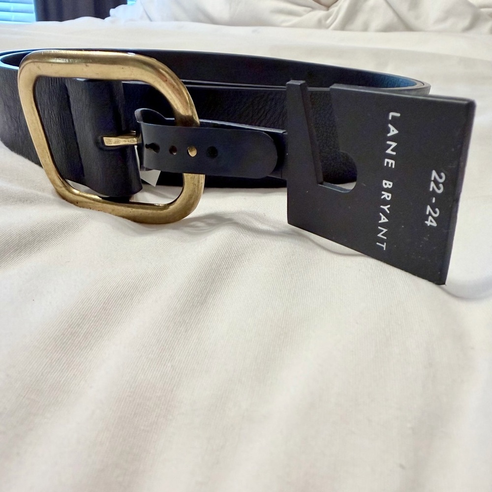 Lane Bryant Black Belt with Gold Buckle - NWT